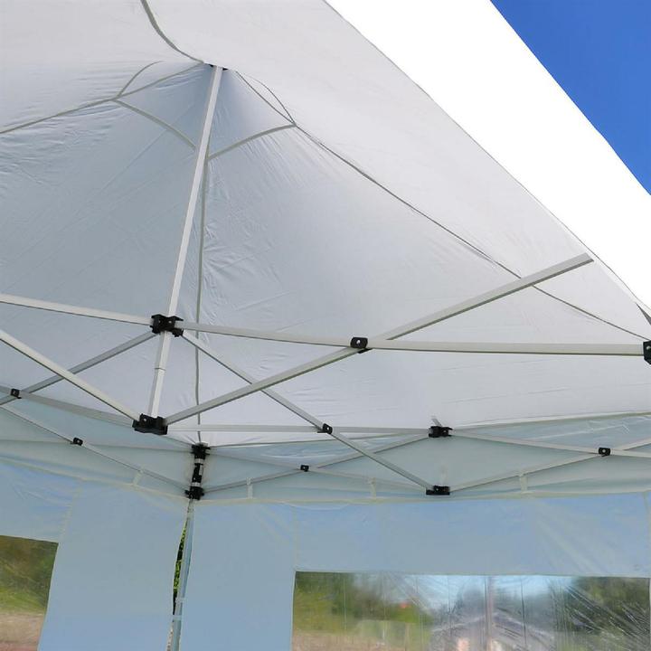 Actual product image VCM PROFI Falt Pavillon Partyzelt mit 4 Seitenteilen 3x3m weiss wasserdichtes Dach (300 cm, 300 cm)