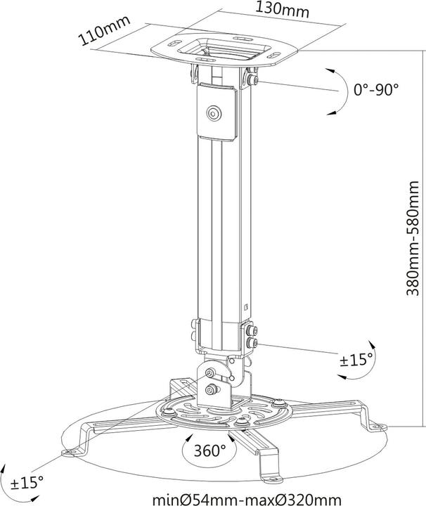 Actual product image PureMounts PM-Spider-30W (Ceiling)