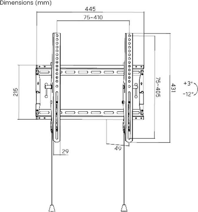 Actual product image Wiltec TV mount 32"-70" TV wall mount swivelling 70kg TV mount (Wall, 70", 70 kg)