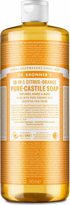 Dr. Bronner's Pure Castile Liquid Soap Citrus Orange 945 ml (945 ml)