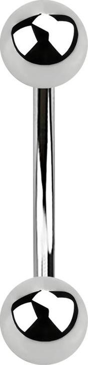 Produktbild Star Piercing Micro Banane silber mit zwei Kugeln (Chirurgenstahl 316L, ohne Messing)