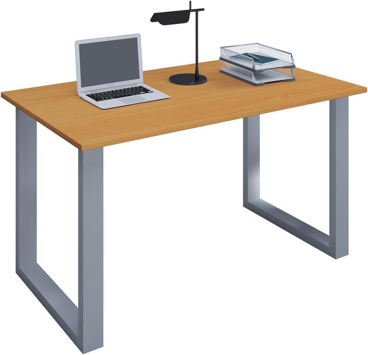 Image du produit VCM Bureau en bois Table d'ordinateur Lona U Alu argenté (80 x 50 x 76 cm)
