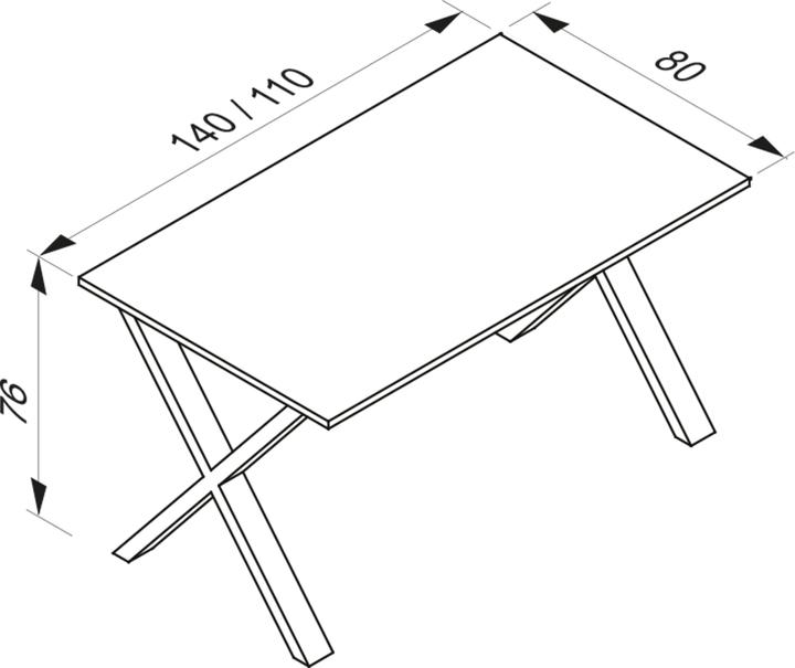 Produktbild VCM Premium Büromöbel Schreibtisch Lona X Silber (140 x 80 x 76 cm)