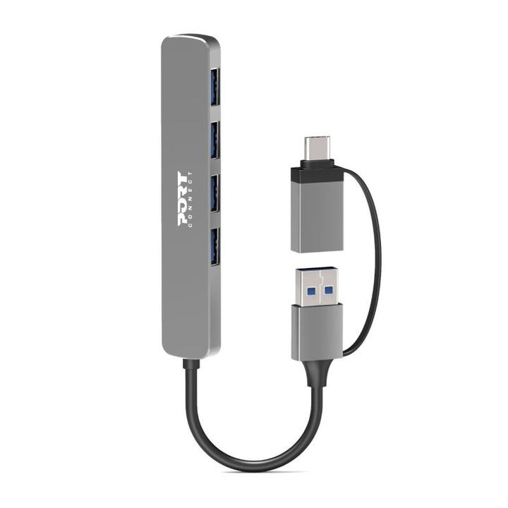 Port Designs HUB USB 4 PORTS 3.0 SLIM COMBO