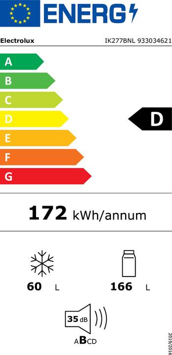 Energy Label Electrolux IK277BNL (266 l)