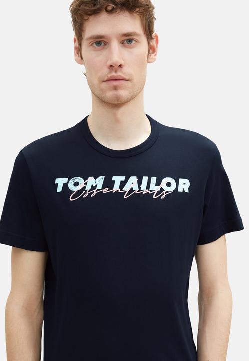 Image du produit Tom Tailor T-Shirt Kurzarmshirt mit Front-Logo-Print (XL)