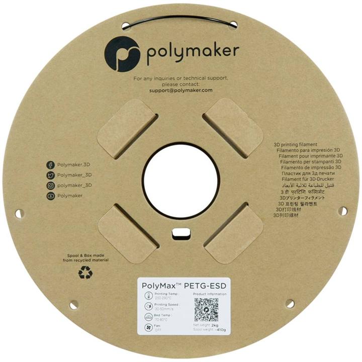 Produktbild Polymaker PolyMax PETG-ESD (PETG, 1.75 mm, 2000 g, Schwarz)