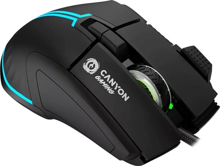 Actual product image Canyon Fortnax GM-636, 9keys Gaming wired mouse,Sunplus up to 20000, Huano 5million switch, RGB (Cable)