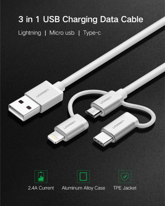 Immagine prodotto Ugreen Cavo multifunzione USB2.0-A 3-in-1 (1.50 m, USB 2.0)