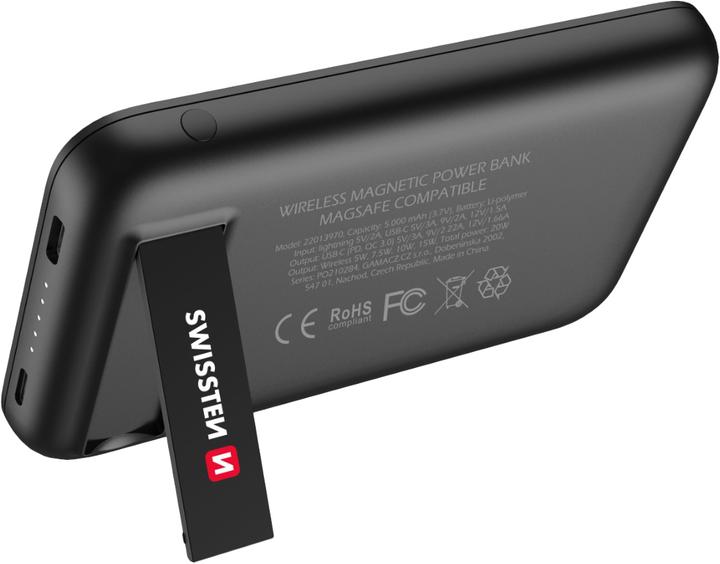 Immagine prodotto Swissten Power Bank wireless magnetica (5000 mAh, 20 W, 18.50 Wh)