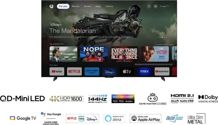Actual product image TCL 98C809 Ultra HD HDR Mini LED QLED TV 98 (249 cm) (98", QLED, 4K, 2023)