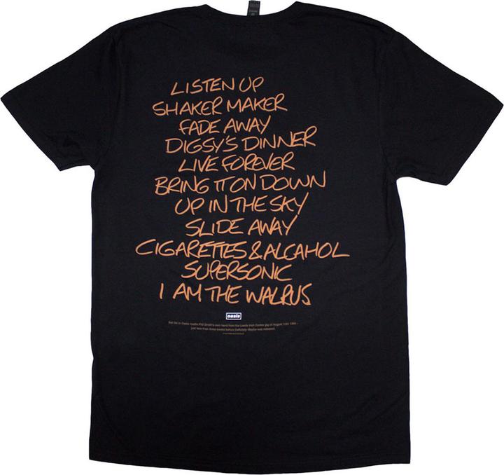 Immagine prodotto Oasis Definitely Maybe AAA Setlist Maglietta Stampa posteriore Adulto Unisex (M)