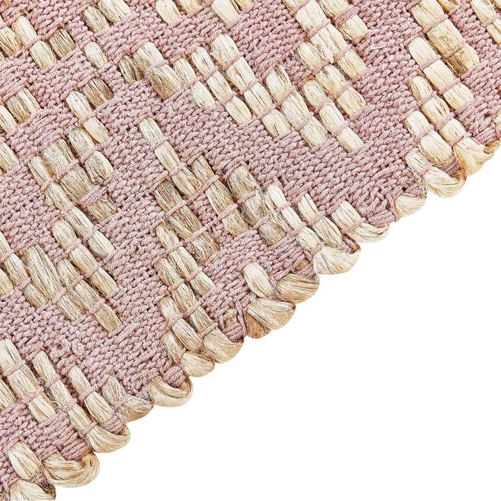 Actual product image Beliani Carpet Cotton Beige/Pink 160 x 230 cm GERZE (160 x 230 cm)
