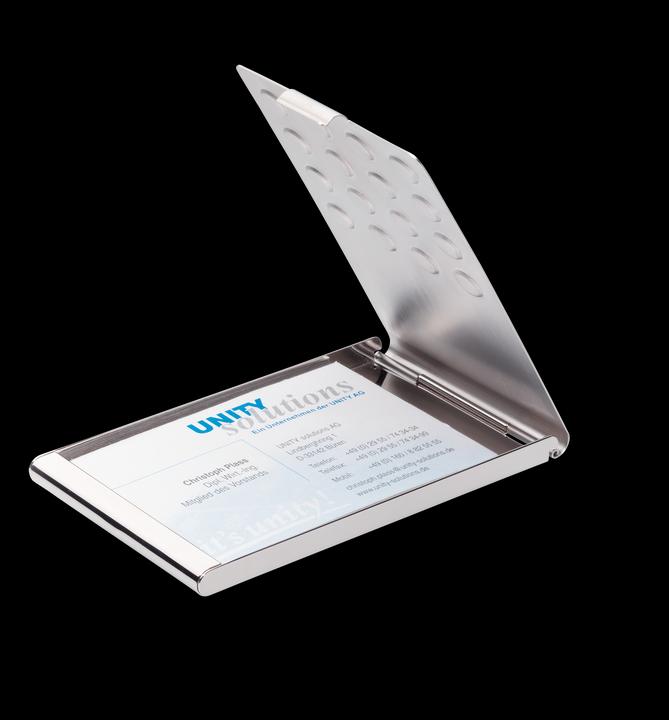 Produktbild Durable Visitenkartenetui Business Card Box Chrome (95 x 58 mm)