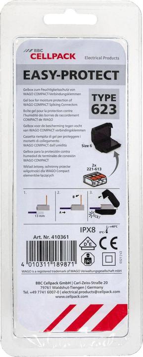 Actual product image CellPack Gel Box 623, IPx8, with Wago Compact terminals