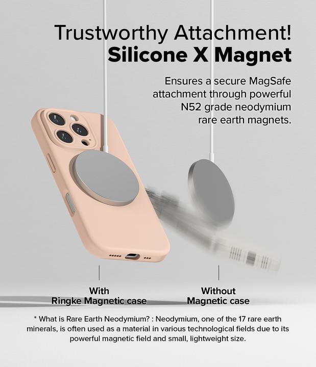 Immagine prodotto Ringke Custodia per iPhone 16 Pro SILICONE MAGNETICO SABBIA ROSA (Apple iPhone 16 Pro)