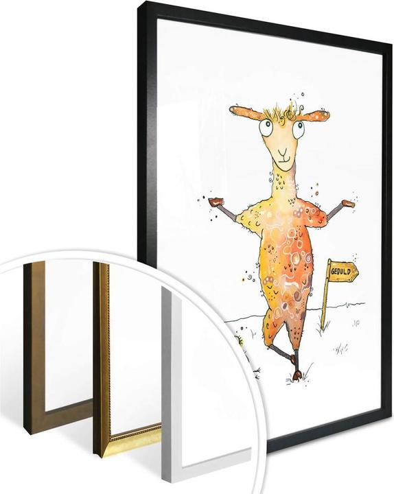 Image du produit Trenddeko Lama et oiseau (30 x 40 cm)