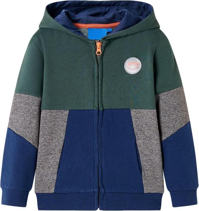 VidaXL Kinder-Kapuzenpullover mit Reissverschluss Dunkelgrün (104)