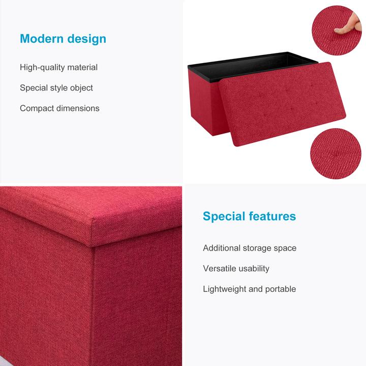 Produktbild Intirilife Sitzbank 76x38x38 cm in GRANAT ROT (76 cm)