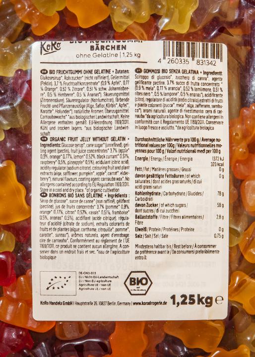 Produktbild KoRo Gummibären ohne Gelatine Bio (1 Stk., 1250 g)