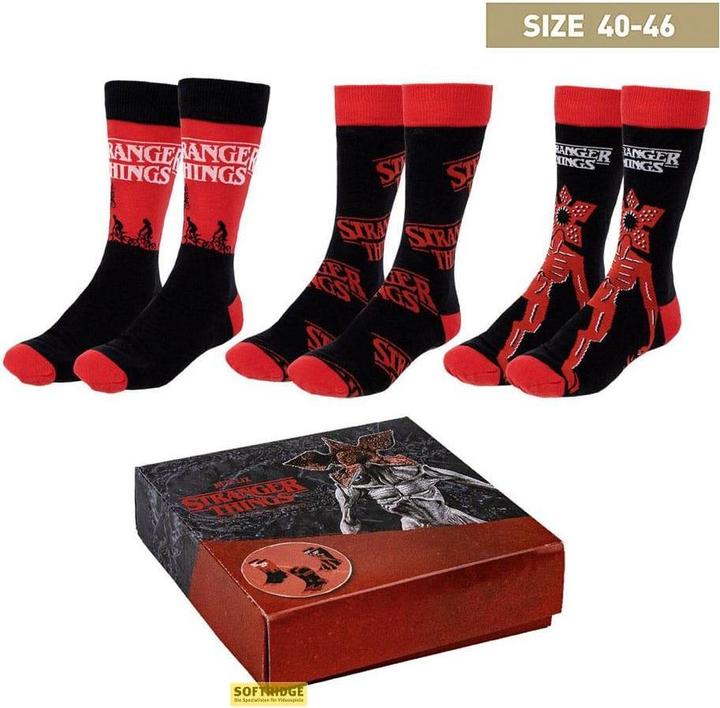 Cerda STRANGER THINGS - Pack de 3 Paires de Chaussettes (Taille 40-46) (3er Pack, 40 - 46)