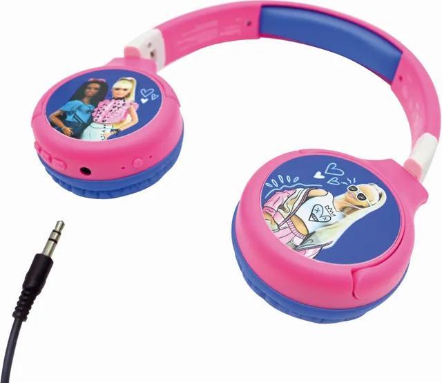 Image du produit Lexibook Casque Barbie pour enfants, 2 en 1 Bluetooth et connexion filaire, pliable, limitation de volume