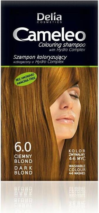 Actual product image Delia Cosmetics Cameleo Colouring Shampoo 6.0 Dark Blonde (6.0 Dark blonde)