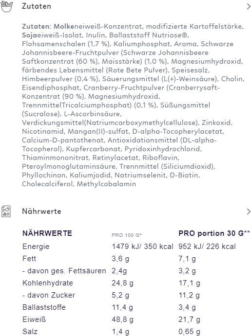 Nährwerte und Zutaten Shape Republic Slim Shake Wildbeere 420 g (Beere, 1 Stk., 420 g)