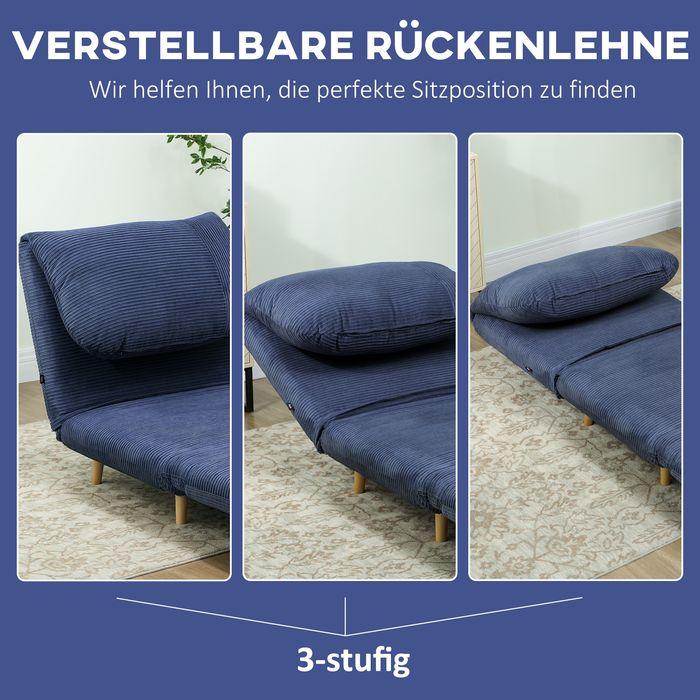 Produktbild Swisshandel24 2-in-1 Schlafsofa Schlafsessel Klappmatratze Gästebett Klappbett Blau