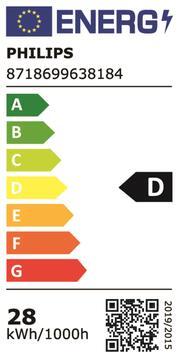 Energie-Label Philips Professional LED-Lampe (E27, 28 W, 3800 lm, 1 x, D)