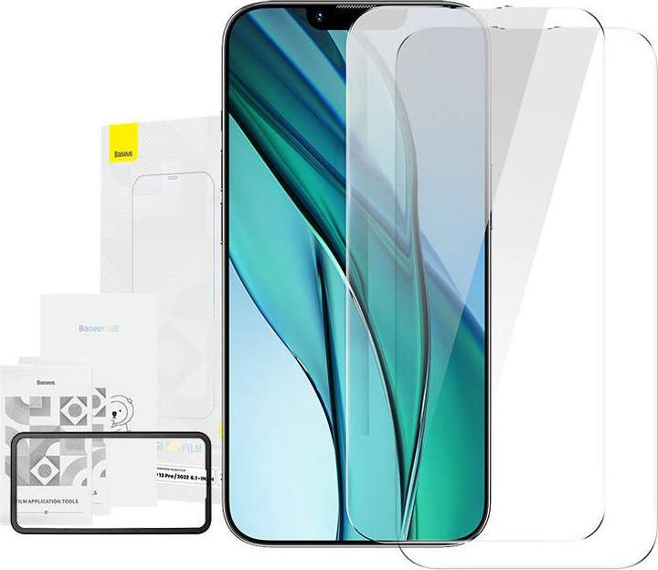 Immagine prodotto Baseus Pellicola EasyStick in vetro temperato Tuttovetro iP14 (Confezione da 2) (2 Pezzo/i, Apple iPhone 14)