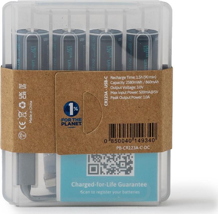 Produktbild Pale Blue Rechargeable battery (4 Stk., CR123A, 860 mAh)