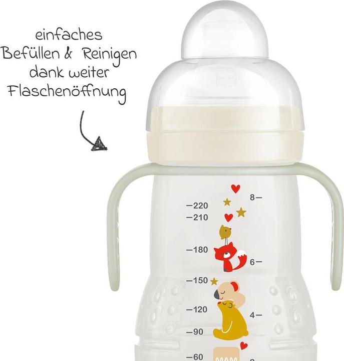 Produktbild MAM Babyflaschen PP-Flasche Trainer + Night 220 ml - Beig (220 ml)
