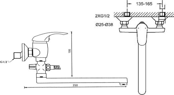 Produktbild Thema_lux BATH MIXER L-18612 ZINK LONG SPOUT
