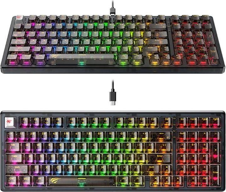 Havit Mechanical Gaming Keyboard KB875L Transparent (US, Cable)