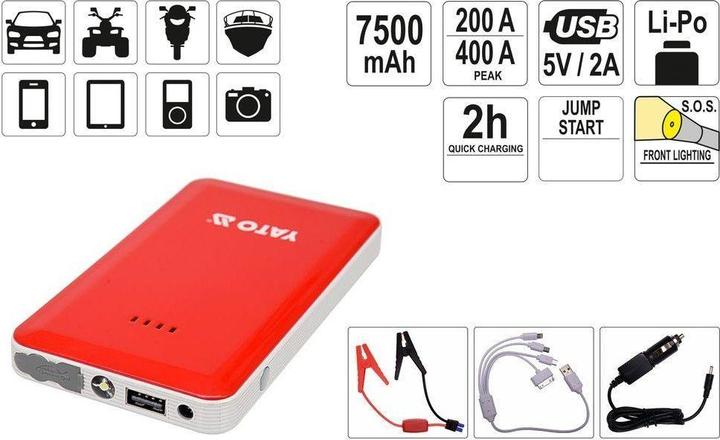 Produktbild Yato Multifunctional car battery charger (7500 mAh, 27.75 Wh)
