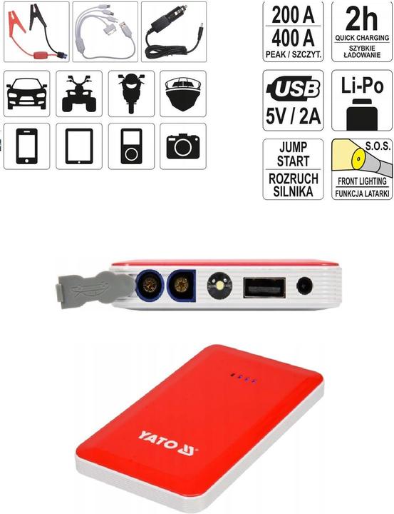 Produktbild Yato Multifunctional car battery charger (7500 mAh, 27.75 Wh)