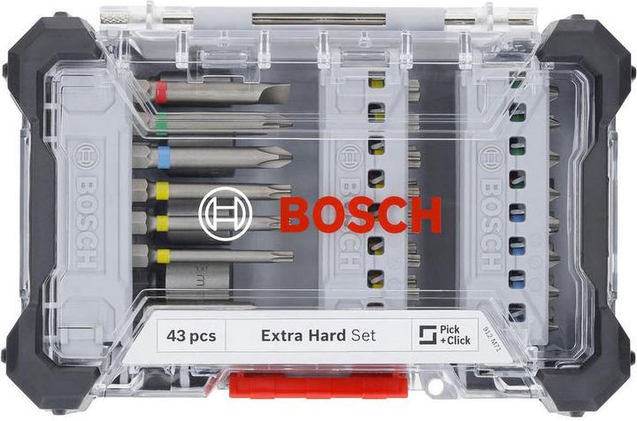 Produktbild Bosch Professional Bit Set Extra Hard (PH1 / PH2 / PH3 / PZ1 / PZ2 / PZ3 / HEX3 / HEX4 / HEX5 / HEX6 / T10 / T15 / T20 / T25 / T27 / T30 / T40 / SL3 / SL4 / SL5 / SL6 / TH10 / TH15 / TH20 / TH25 / TH27 / TH30 / TH40)