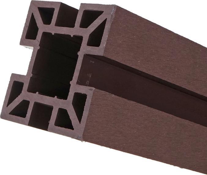 Produktbild Swisshandel24 WPC-Sichtschutz Sarthe, Windschutz Zaun, WPC-Pfosten zum Einbetonieren Basiselement, 195cm braun (182 cm)
