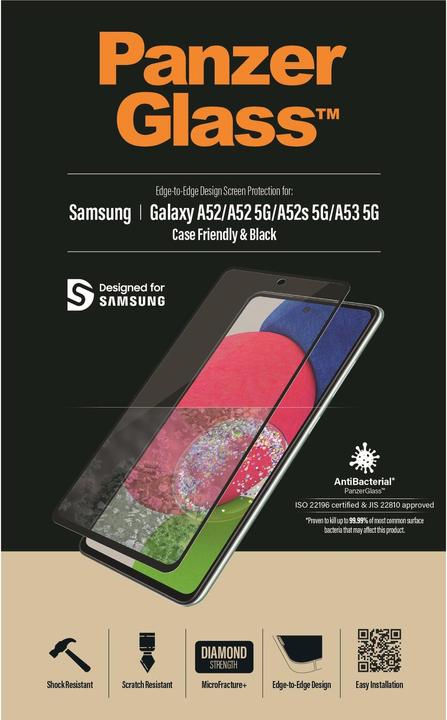 Produktbild PanzerGlass Edge to Edge (1 Stück, Samsung Galaxy A52 5G, Samsung Galaxy A52)