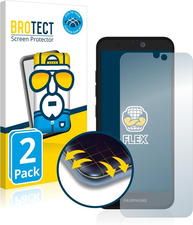 Produktbild BROTECT Full-Cover Displayschutz (2 Stück, Fairphone 3+)