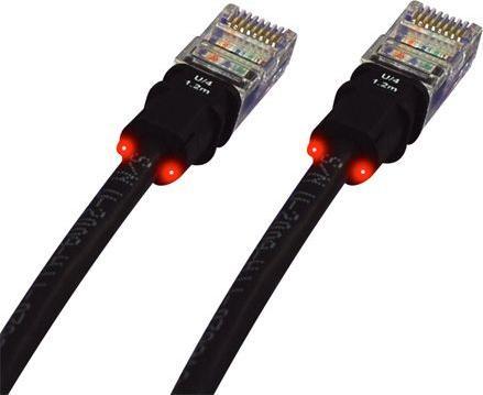 Produktbild Digitus ASSMANN LED Patchk., CAT 5e U/UTP Cu, PVC, 1,2 m, Schwarz, VPE= 12 (U/UTP, CAT5e, 1.20 m)