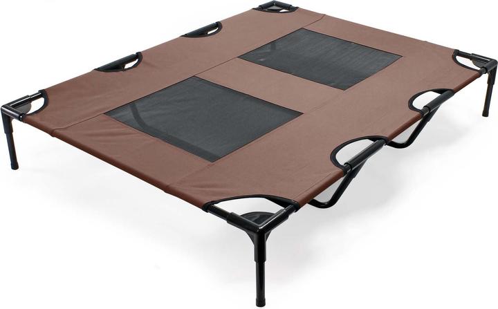 Actual product image Wiltec Dog Bed Pet Cot Elevated Outdoor Pet Lounger Brown XL 122x93x20cm max 30kg (Dog)