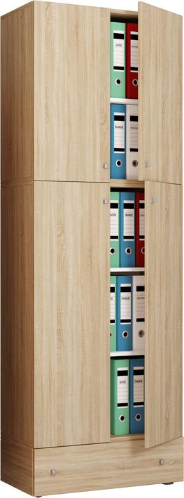 Produktbild VCM Büroschrank Aktenschrank Lona 5-fach Schublade Drehtüren (70 x 39 x 200 cm)