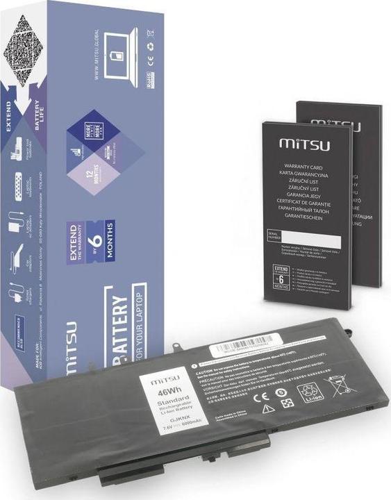 Immagine prodotto Mitsu "Dell Latitude 5490", 5590 Batteria da 6000 mAh (46 Wh) 7,6 V (4 Celle, 6000 mAh)