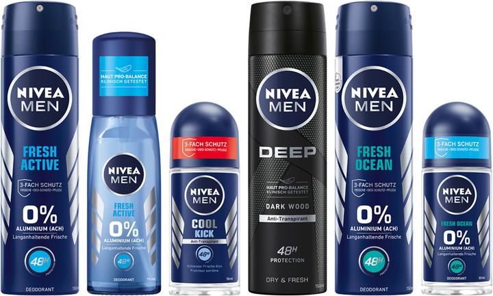 Actual product image NIVEA MEN Fresh Active Vapo (Spray, 75 ml)