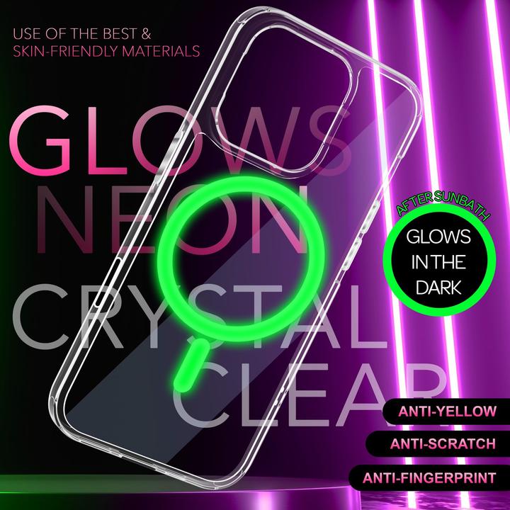 Immagine prodotto Nalia Custodia rigida trasparente, l'anello MagSafe si illumina al buio (Apple iPhone 16 Pro Max)