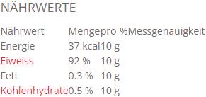 Nutritional values and ingredients Provisan Gelatine HD10 powder hydrolysed (1 Piece, Powder, 400 g)