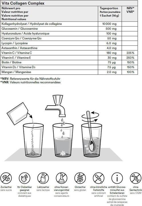 Actual product image Vita Collagen Complex (10 Piece, Beutel, 140 g)