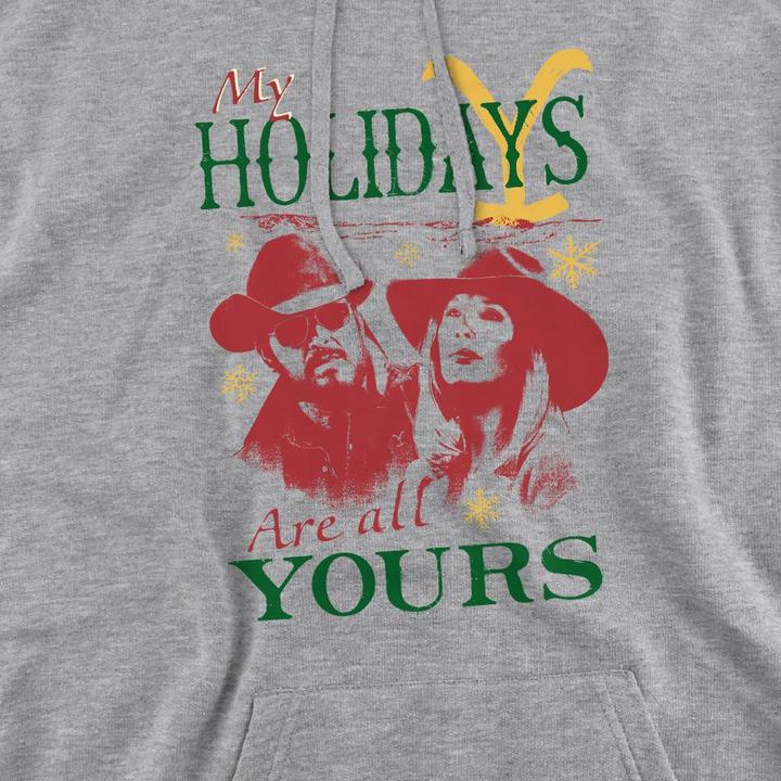 Immagine prodotto Yellowstone My Holidays Are All Yours Felpa con Cappuccio Natale Uomo (XXL)